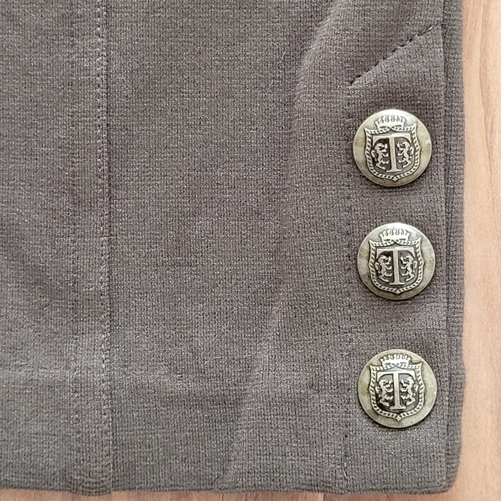 Talbots Pants Pull On Olive Geen Stretch Logo Snap Ankle Dark Academia Size LP - Picture 7 of 17